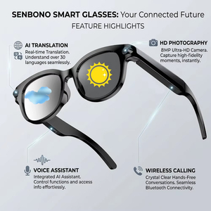 SENBONO M89-S Smart Translation Glasses with Gradient Lenses
