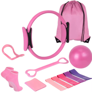 Pilates Accessories Kit Gym Stretch Resistance Band Yoga Ball Magic Circle Pilates Ring Set Fitness Accessories Pilates Set