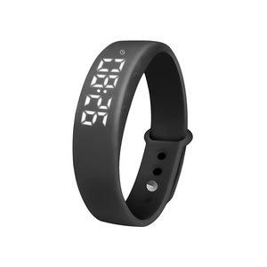 Sport Black Men Vibrating LED Watch 3D Pedometer