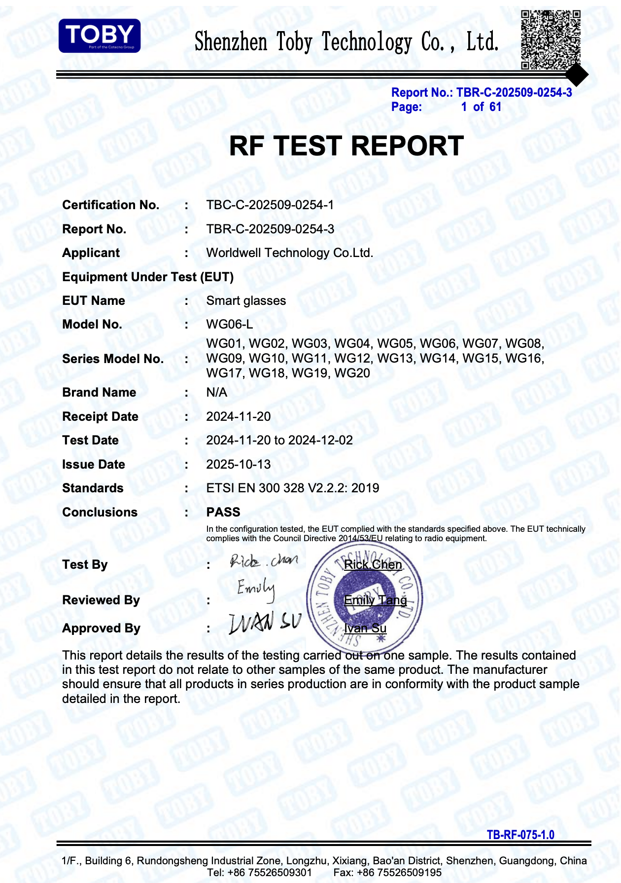 RF Exposure & Communication Test Report