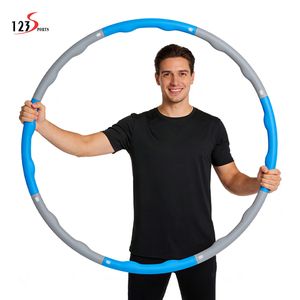 China Supplier New Color Blue And Gray 8 Parts Hula Ring For Fitness & Body Building Effective Weight Loss