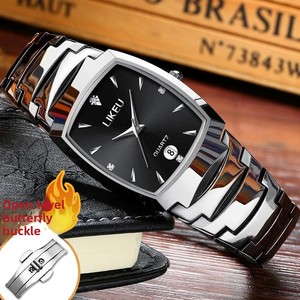 Mens Waterproof Quartz square Business Watch Korean-style Non-mechanical