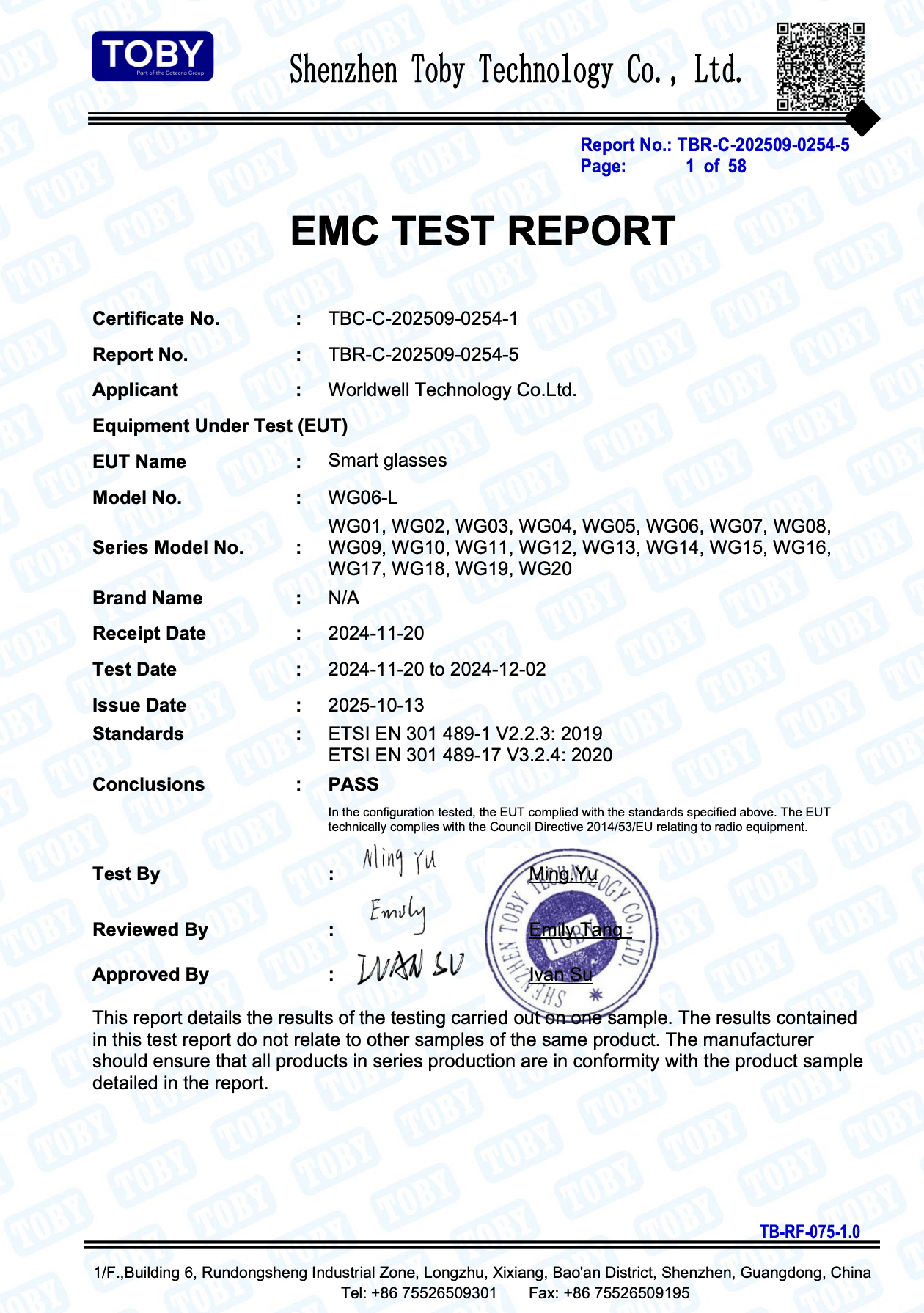 EMC Electromagnetic Compatibility Report